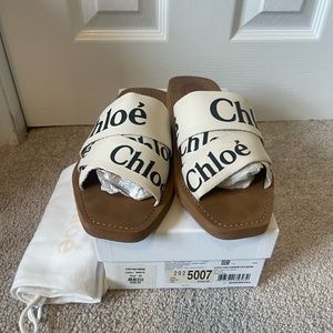 Authentic Chloe woody logo sandals size 40